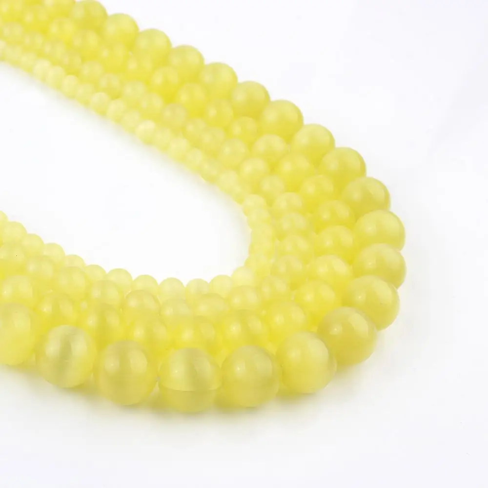 Бусины из желтого стекла для изготовления ювелирных изделий кошачий глаз 4/6/8/10/12