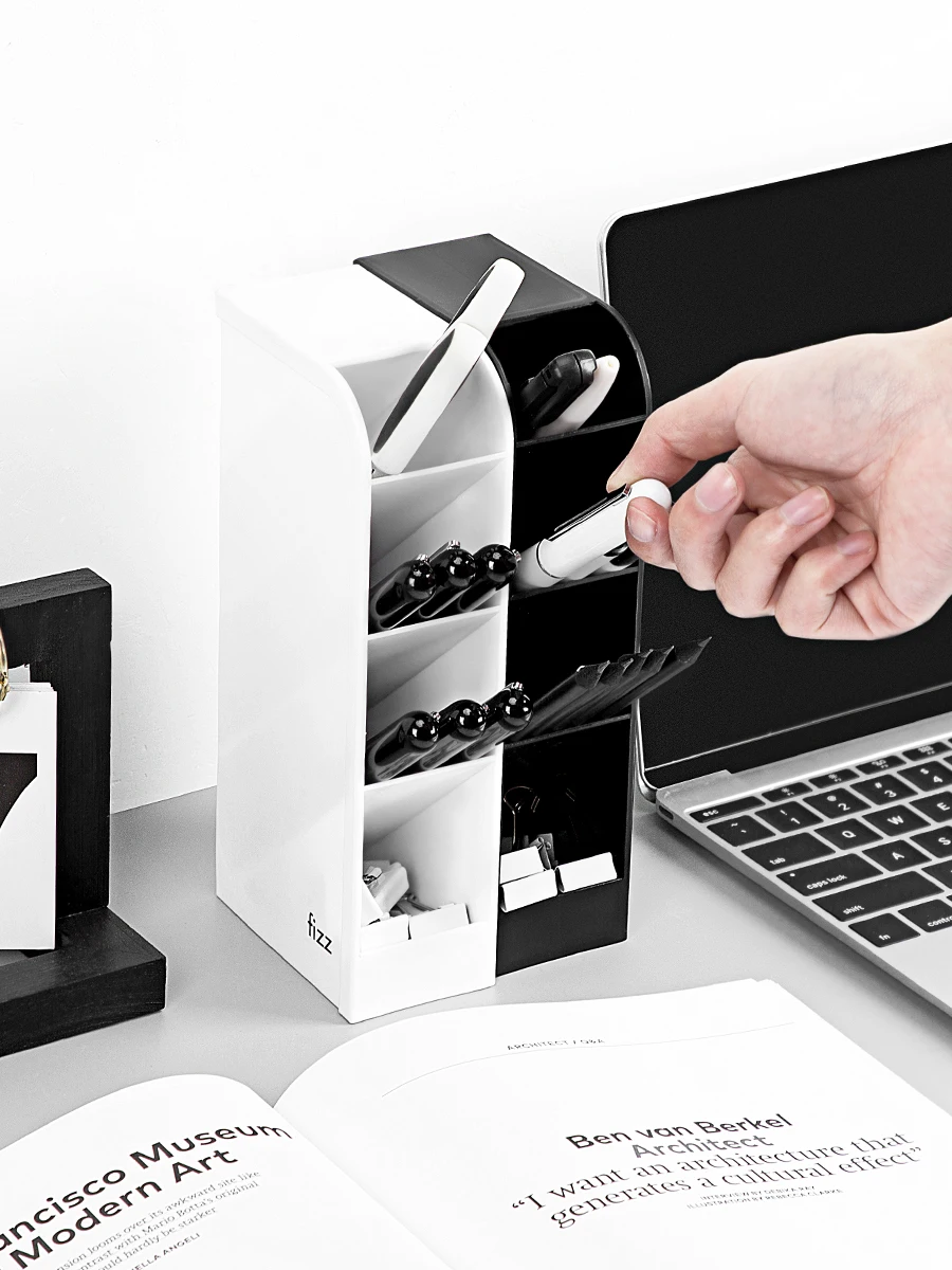 

Xiaomi Fizz oblique insertion pen holder storage box pen holder multifunctional storage desktop dividing pen holder PP material