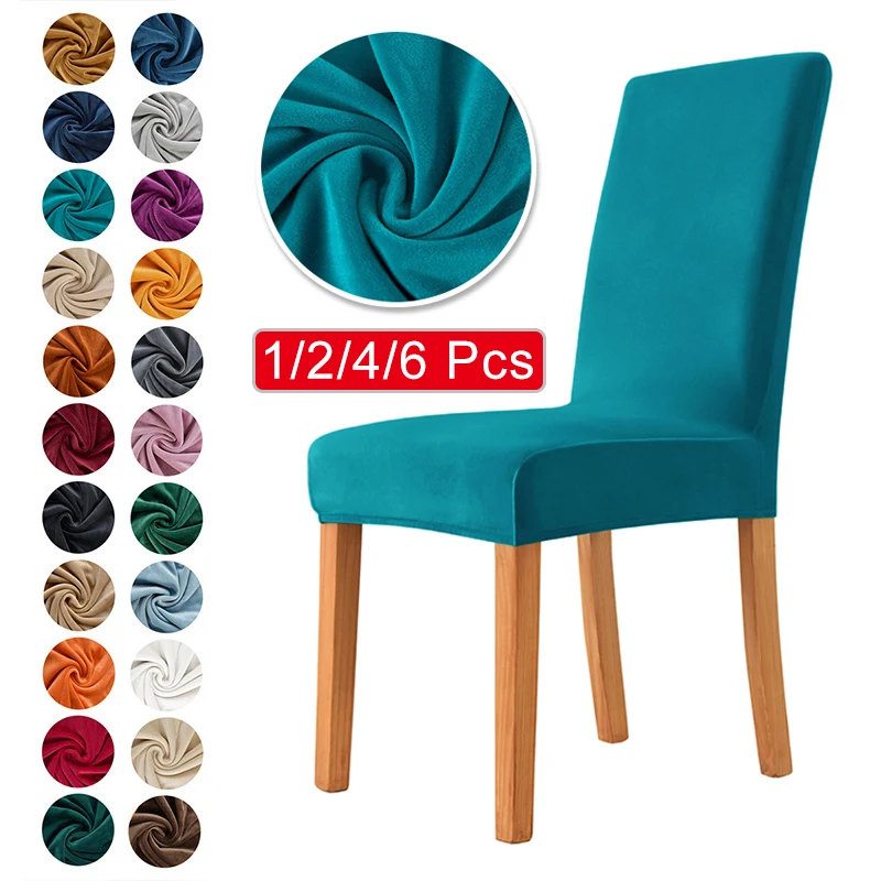 

Чехол на стул универсального размера, бархатная ткань, большой чехол на сиденья из 4/6 блестящей ткани для столовой, 1/2/эластичные чехлы на кр...