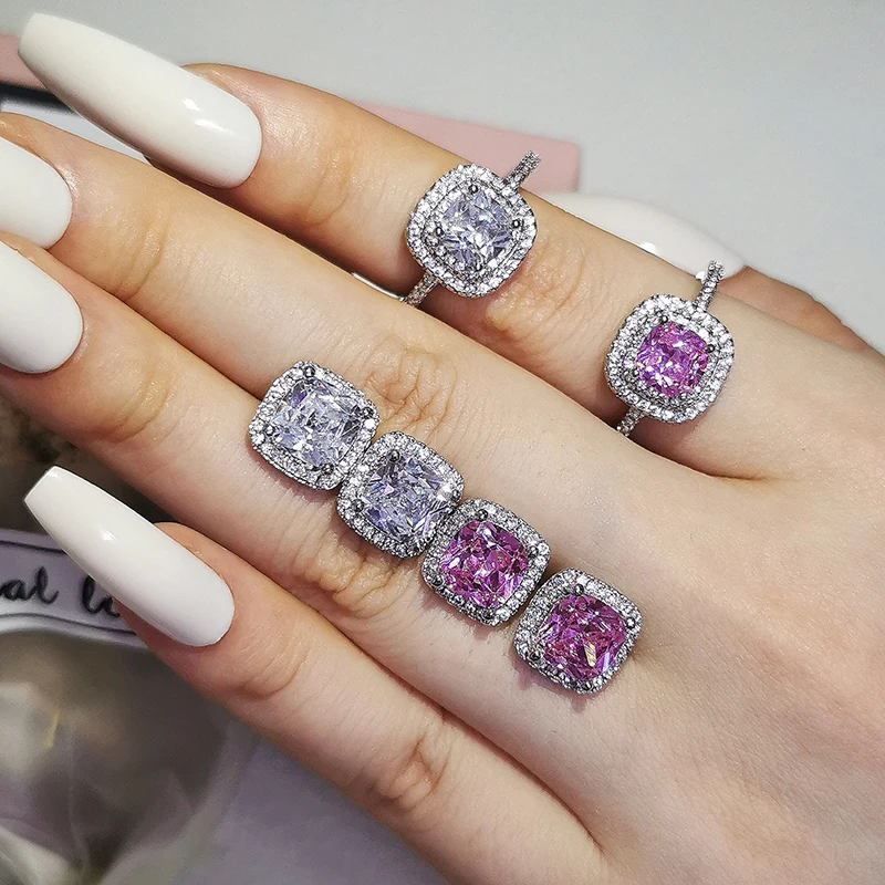 2 шт./упаковка серьги гвоздики в форме подушки|Ювелирные наборы| |