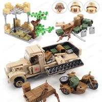 military war 180 truck building block ww2 figures soldier weapons motorcycle japanese army transporter tool model gifts boy toys