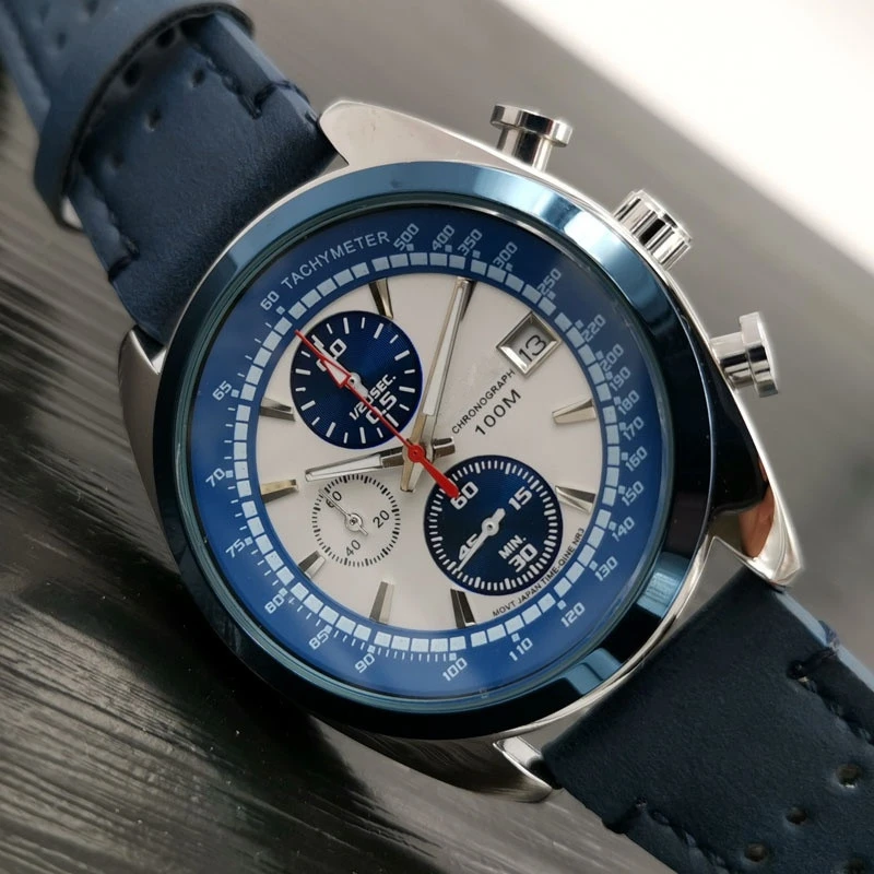 

High Quality Japan Top Brand Luxury Automatic Quartz Watches Classic Leather Strap Wrist Watch Six Needles Watch for Man's
