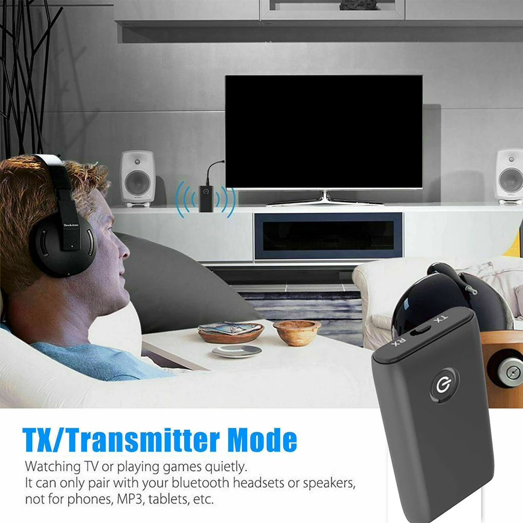 2 in 1 bt 5 0 transmitter receiver tv pc car speaker 3 5mm aux hifi music audio adapterheadphones carhome stereo device free global shipping