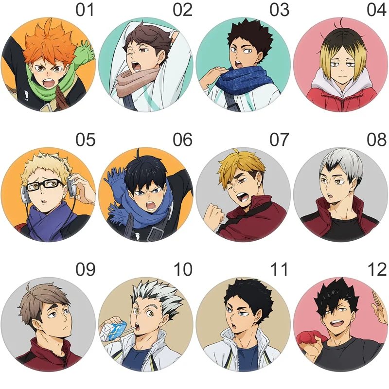

Haikyuu!! Cosplay Badges Hinata Shoyo Brooch Pins Anime Volleyball Boy Button Badge Collection Gift for Backpacks Clothes Decor