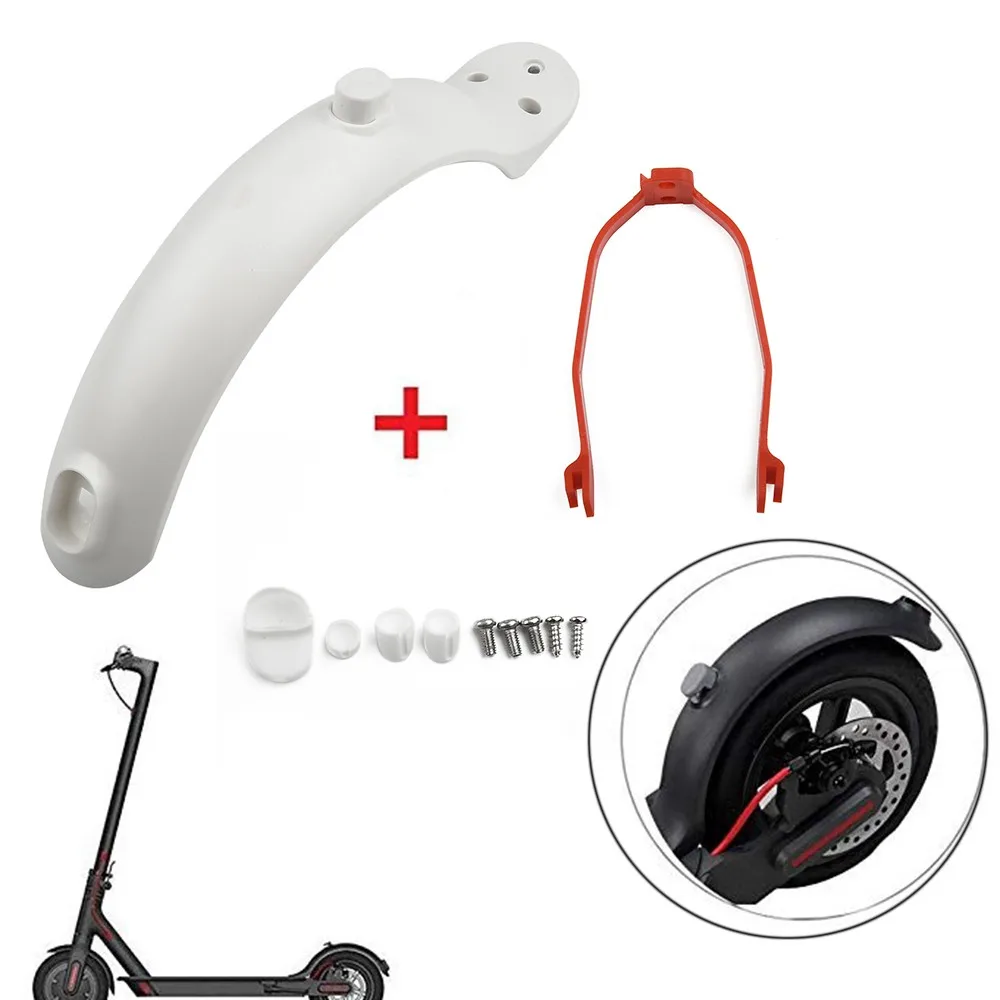 

For Xiaomi M365 Pro Fender Replacement Rear Fender Electric Scooter Mud Board + Bracket With Screw Hook Silicone Sleeve