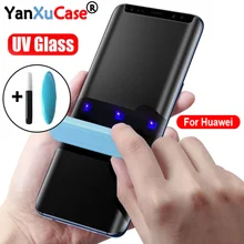 10Pcs/Lot UV Tempered Glass For Huawei P30 Pro P40 Pro Plus Ultra Full Liquid Screen Protector For Mate 20 30 Honor30 Pro Glass