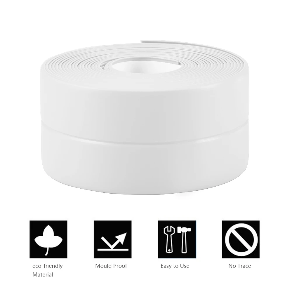 1 рулон водонепроницаемая самоклеящаяся лента из ПВХ для ванной душа раковины