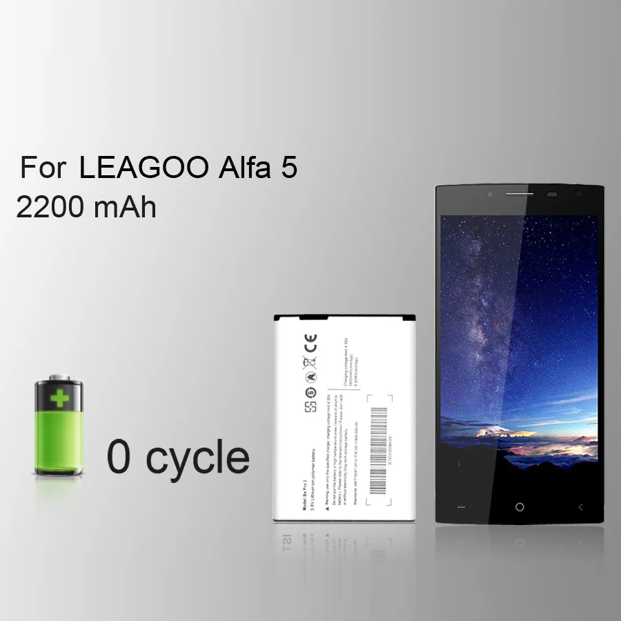 Сменный аккумулятор PINZHENG для мобильного телефона LEAGOO Alfa 5 100% оригинал BT 501 2200
