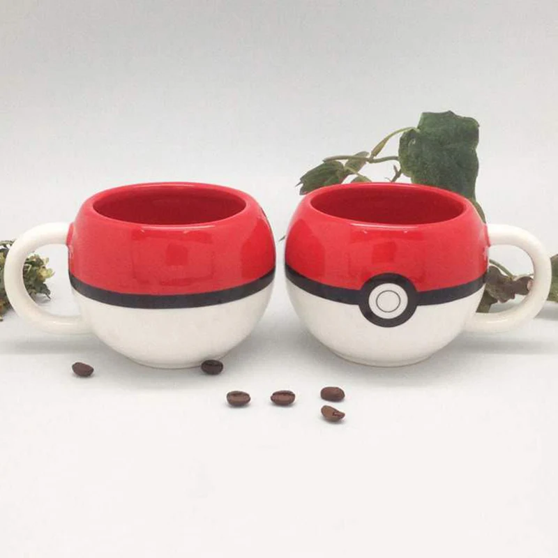 Новинка 320 мл Pokemon Go шаровая кружка Пикачу кружка с бесплатной подстаканкой 1 шт. керамические кофейные кружки бутылка для воды и чая чашка для детей Подарки