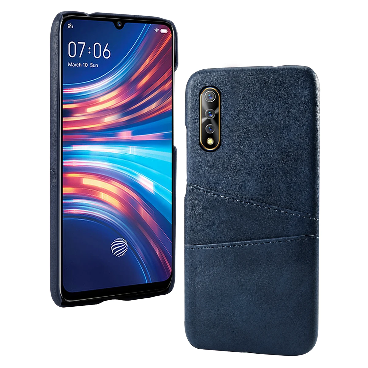 ДЛЯ Vivo S1 чехол для задней панели из кожи ПУ и ПК телефона с 2 слотами карт