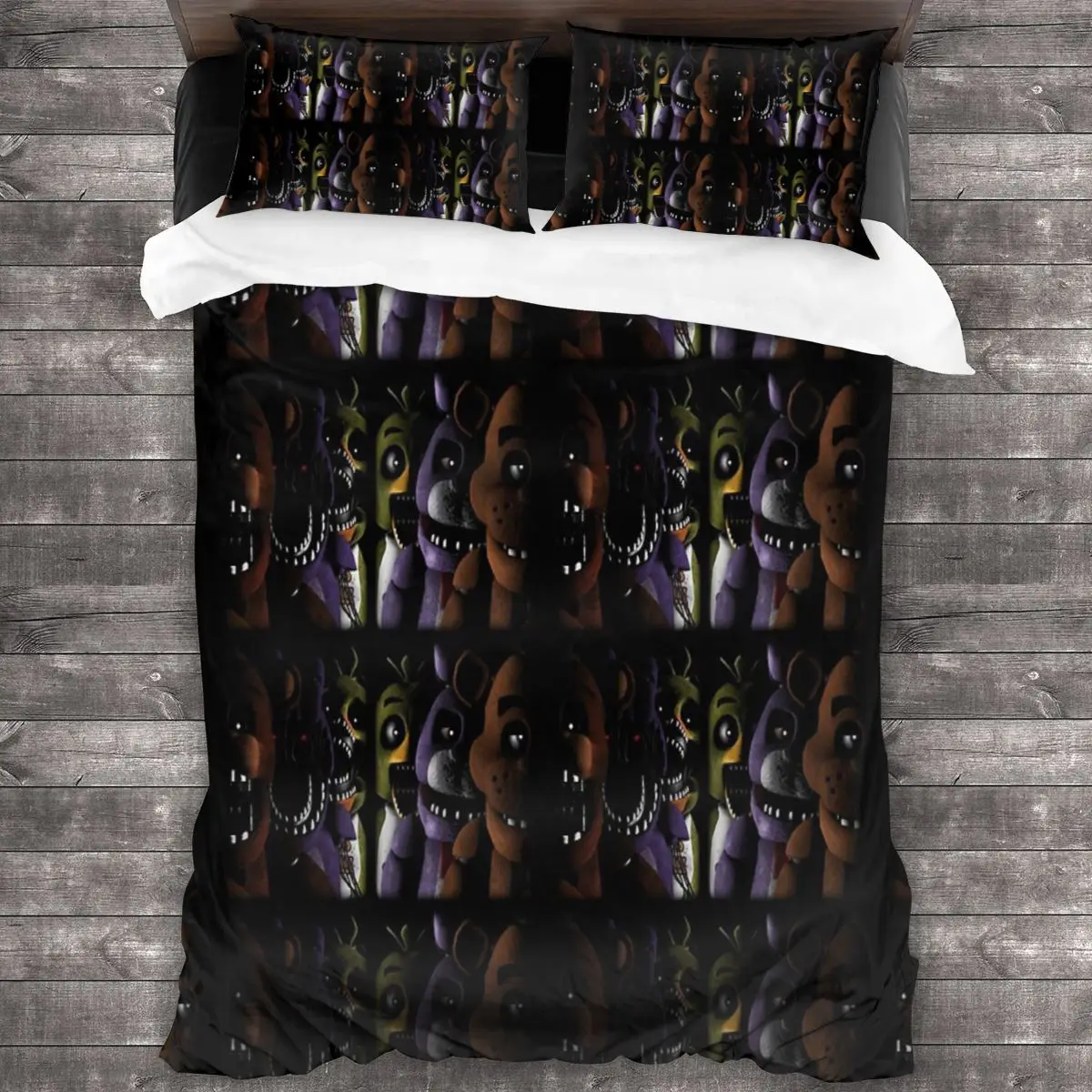 

Fnaf Linens Bedspread Bedding Set Duvet Cover Bed Plaid Christmas Bed King Bed Comforters