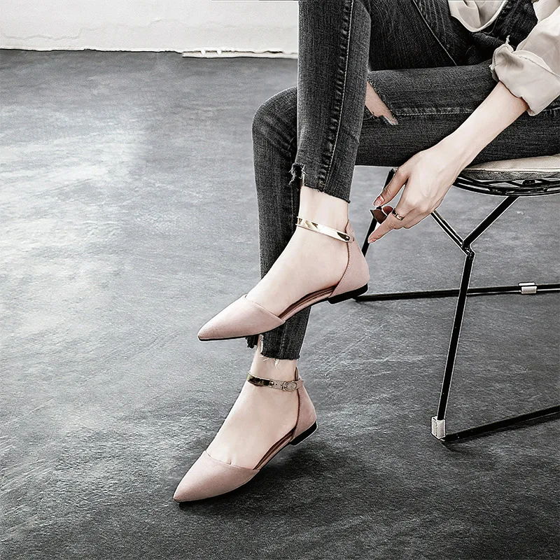 2019 г. Новая Летняя женская обувь с пряжкой сандалии на плоской подошве острым