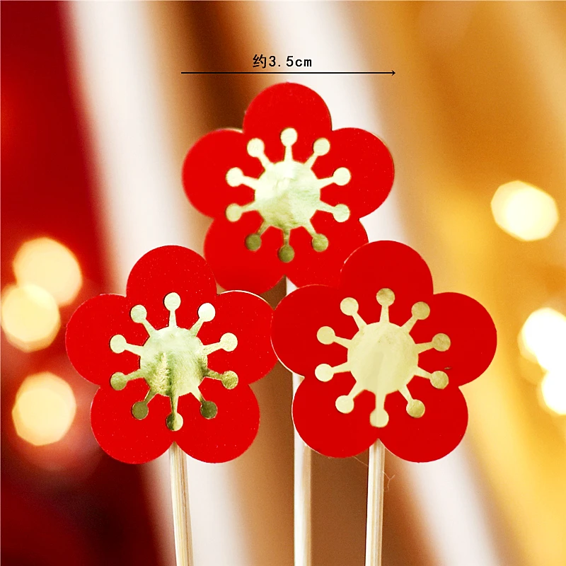 3pc flowers set Долговечность, топпер для торта с надписью «Grandpa», украшение для дня рождения, китайский Fuzi, благословение, принадлежности для выпечки, десерт, подарки для любви - Цвет: 3pc flowers set