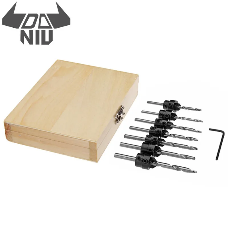 Набор сверл DANIU 7 шт. конические насадки с зенкером набор отверток регулируемым