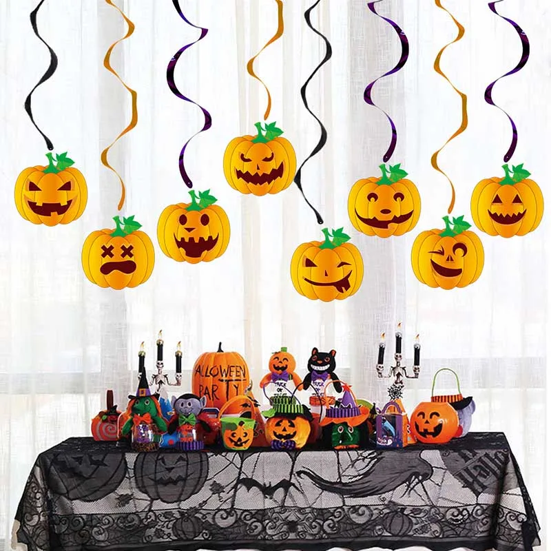 2020 украшение на Хэллоуин для дома тыква фольга фотогирлянда летучая мышь торт