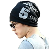 new fashion letter 5 printing skullies beanies spring autumn brand cotton knitted hats for women men pompom