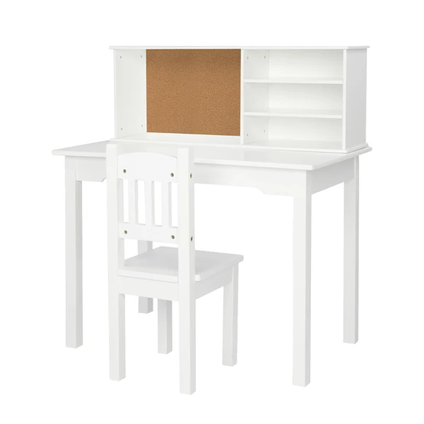 

【USA READY STOCK】Painted Student Table and Chair Set A, White, 5-layer Desktop, Multifunctional (80*50*88.5cm)