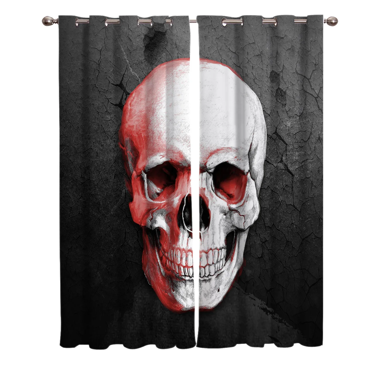 Занавеска на окна с изображением белого черепа Хэллоуин занавеска s Valance штора