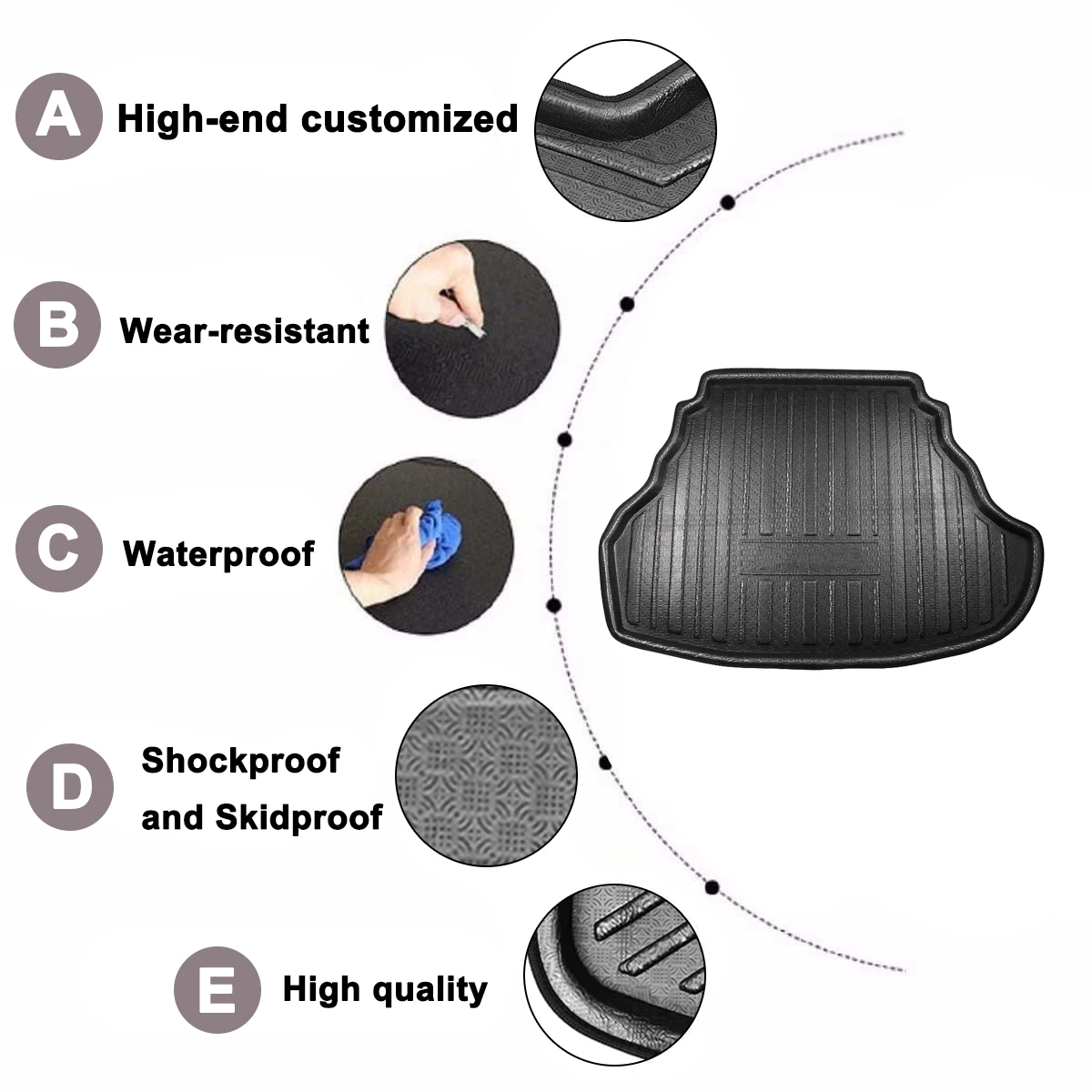 

Car Floor Mat Carpet Rear Trunk Anti-mud Cover For Toyota Camry 2012 2013 2014 2015 2016