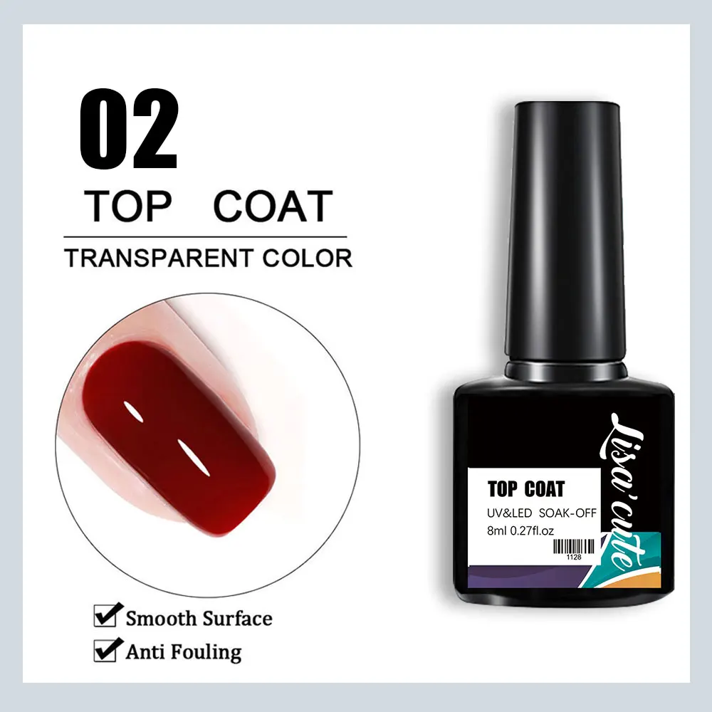 8ML Top Gel Nail Polish Semi Permanent Matte Coat Rein Force Rubber For Varnishes Manicure Art Lisaɼute | Красота и здоровье