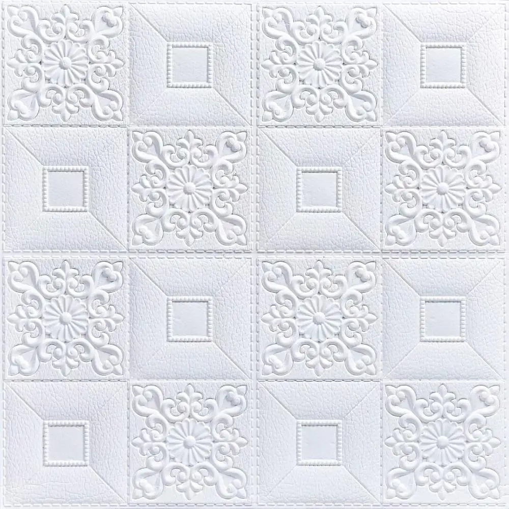 3D Наклейка на стену с крышей, декоративные обои из пеноматериала, 3d стерео водостойкая наклейка на потолок для спальни, Потолочный фон сделай сам - Цвет: white