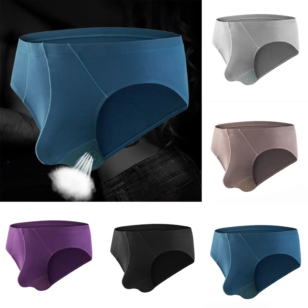 

Men's Sexy Underwear Pocket Mid-Waist Five-Color Solid Color Comfortable And Breathable Briefs Nylon Seamless Ultra-Thin Boxer