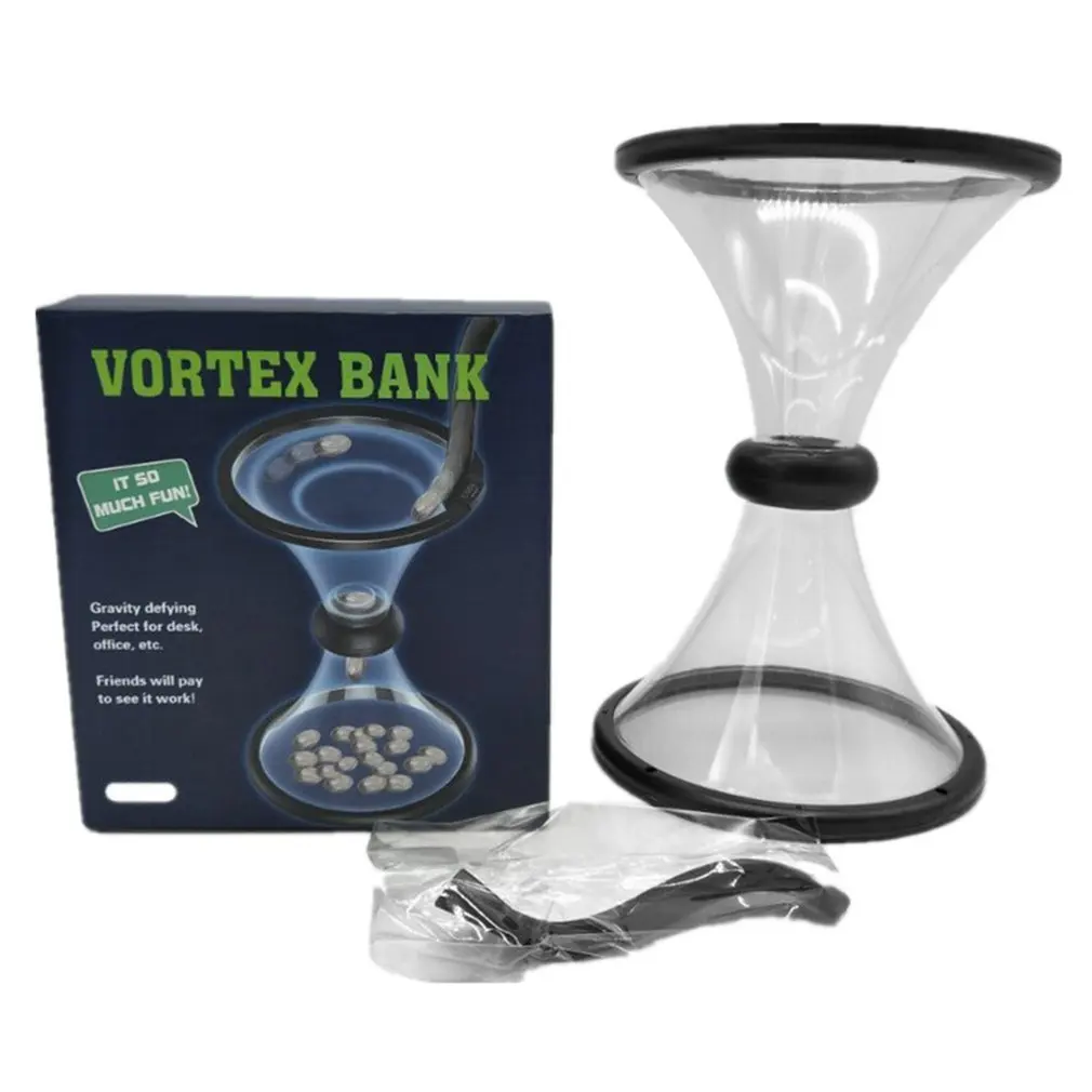 

Pressure Relieving Vortex Bank Watch Money Defy Gravity Circling Around When Saving Loose Coins Funnel Shape Piggy Bank