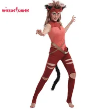 She-Ra Catra Cosplay Costume with Mask and Beast Ears Women Halloween Outfit