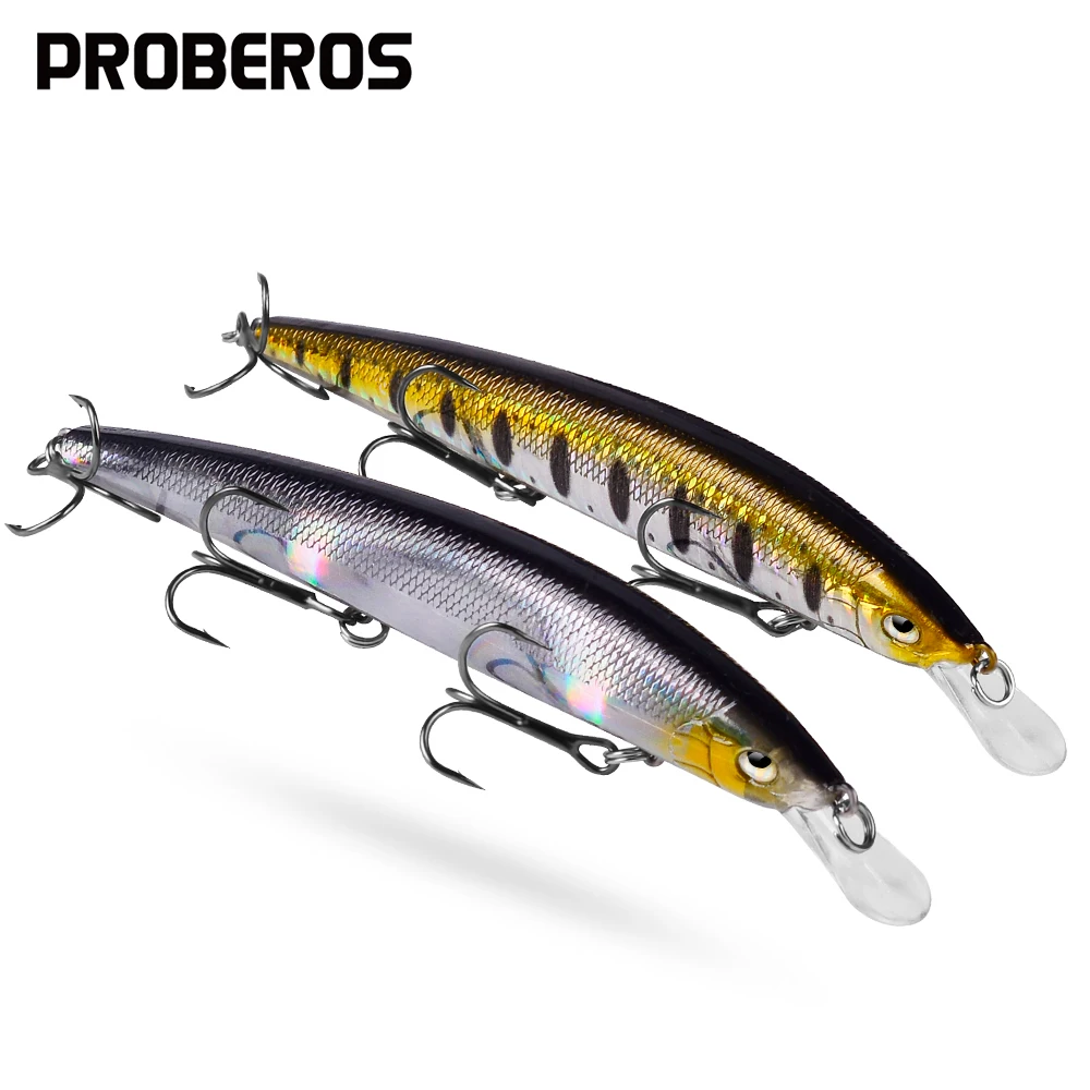 

PROBEROS 1PCS Floating Minnow Wobblers 9g-18.5g Noisy Fishing Lures Shore Casting Hard Baits Sea Bass Swimbaits Artificial Isca