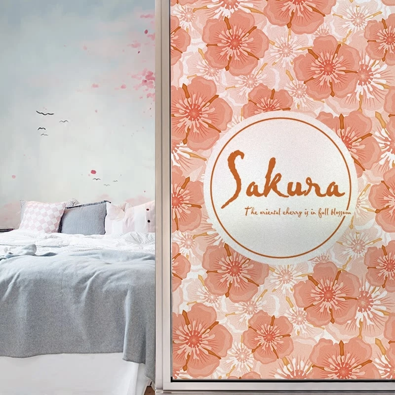 Узор с Сакурой изготовление размеров под заказ оконная пленка из закаленного