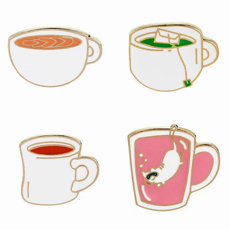Хит продаж милая эмалированная кофейная чашка с рисунком кота металлические