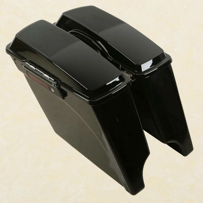 МОТОЦИКЛ ABS 5 &quotРасширенная крышка динамика для Harley Touring Street Glide Electra Road 93-13 Vivid Black |