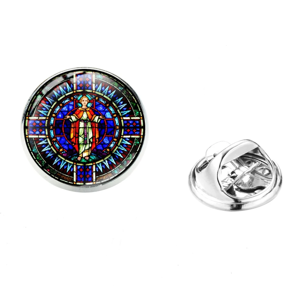 SIAN Notre Dame De Paris Cathedral Statue Brooch The Rose Window Art Pattern Glass Dress Jackets Pin High Quality Stainless Pins | Украшения