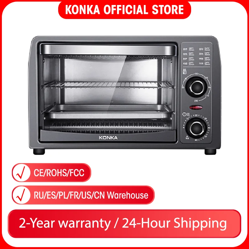 

KONKA 13L Multifunctional Household Electric Oven Durable Mini Intelligent Timing Baking/Dried Fruit/Barbecue Bread Baking