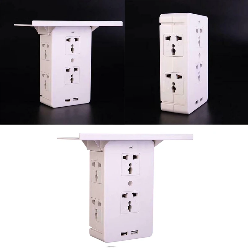 New Phone Honlder Switch Socket Rack Socket Shelf 6 Electrical Outlet Extenders Surge Protector Wall Outlet 2 USB Charging Ports