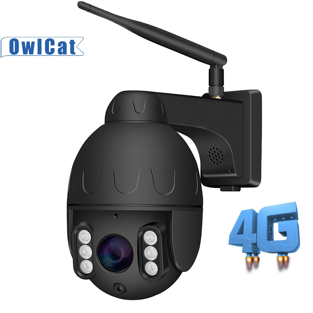 Уличная камера OwlCat HD 2 мегапиксельная купольная ip 4G PTZ 5 МП Wi Fi кратный зум MiFi SIM