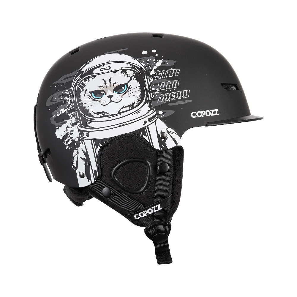 COPOZZ New Ski helmet Cartoons Half-covered Anti-impact Safety Helmet Cycling Ski Snowboard Sports Helmet For Adult and Kids