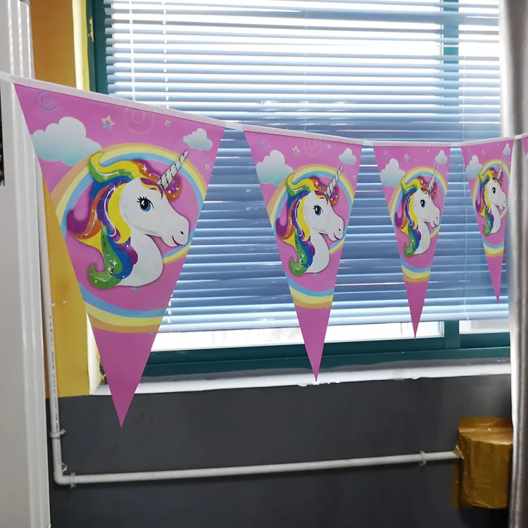 

Party Bunting Unicorn Decoration Bunting Paper Unicorn Pennant Pulling Flag Children's Birthday Party Decoration