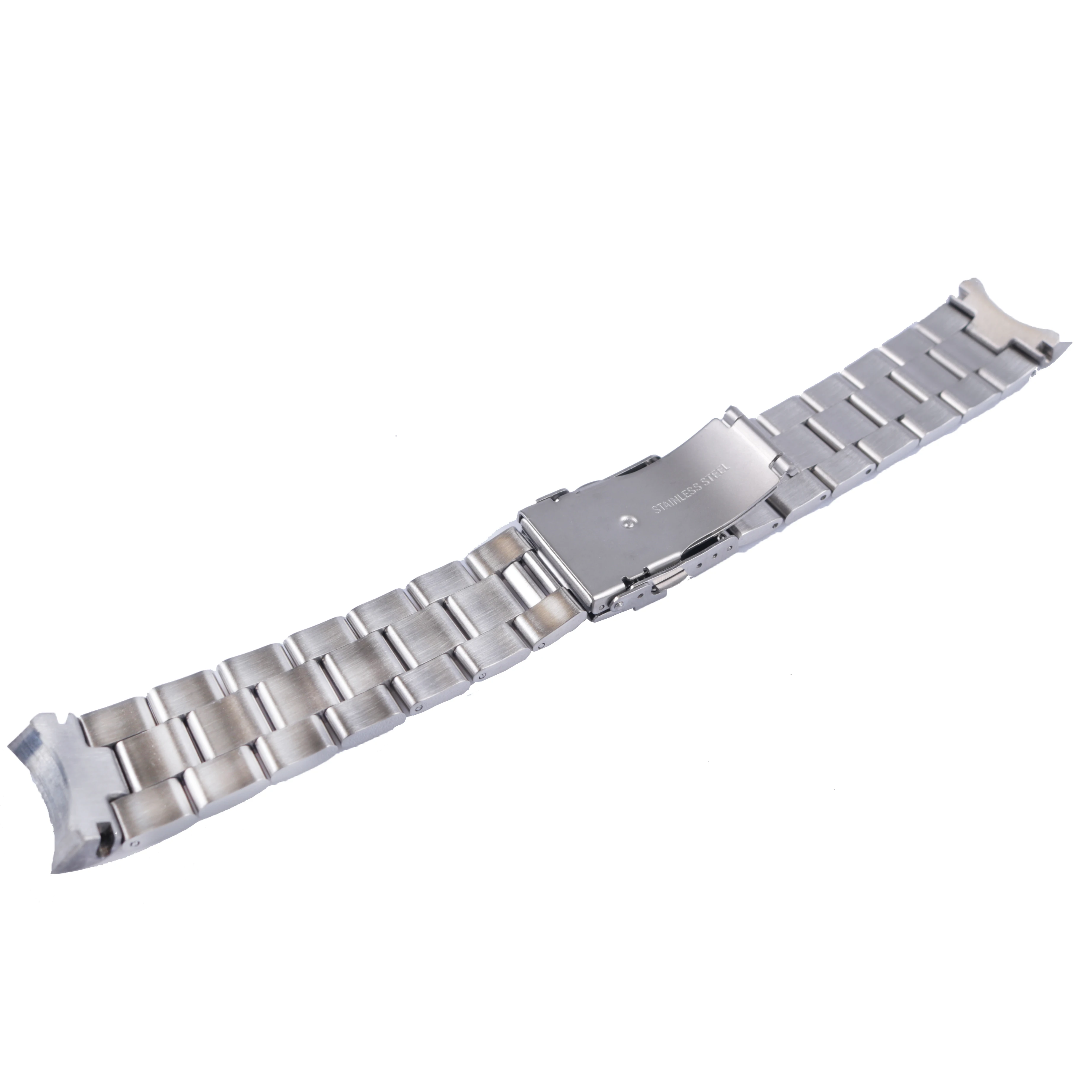 CARLYWET 22mm Sliver Stainless Steel Wrist Watch band Replacement Metal Watchband Bracelet Double Push Clasp For Seiko