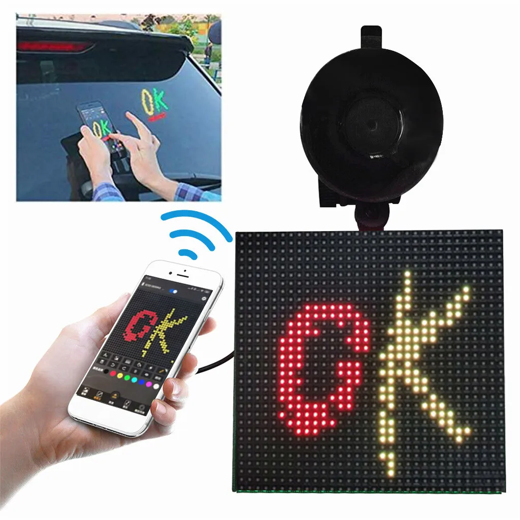 45# LED viewing Display Screen Controlled Expression Picture Lights Bluetooth App Controlle Auto DIY e-moji GIF image display |