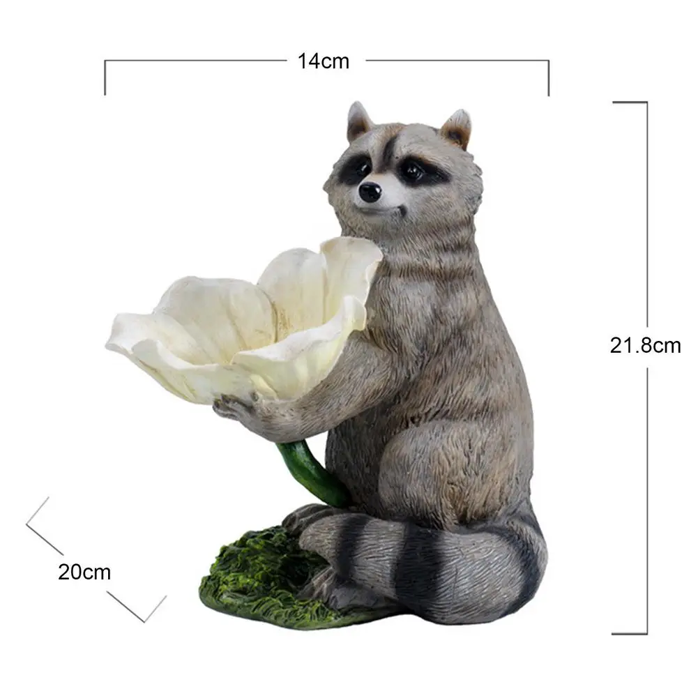 

Garden Courtyard Decoration Raccoon Bird Feeder Ornaments Yard Gardening Creative Outdoor Landscaping Layout Resin Crafts