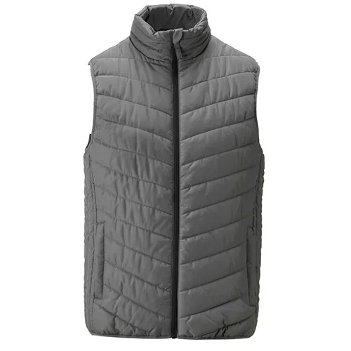 07Grey Giordano мужские куртки со стоячим воротником, без рукавов, стеганая куртка Homme с двойным карманом на молнии, Теплая мужская куртка, 01079724 - Цвет: 07Grey
