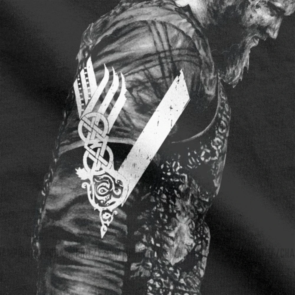 Мужские KIing Ragnar Lothbrok футболка с викингами популярная одежда круглым вырезом и