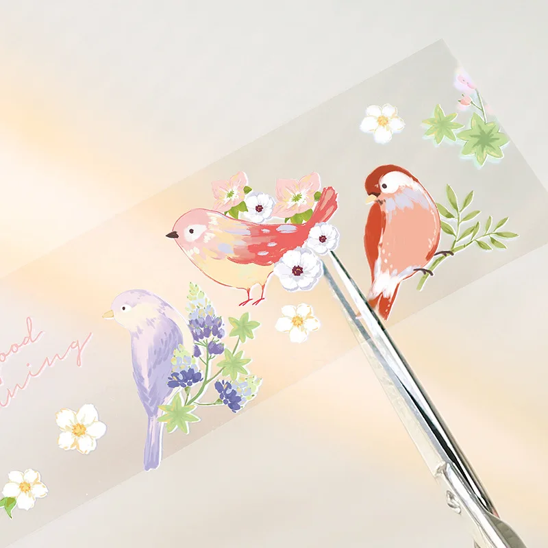 Клейкая лента JIANWU 30 мм х 3 м с изображением цветов птиц животных Kawaii малярная