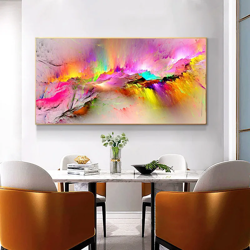 

Abstract Colorful Landscape Canvas Painting Pink Posters and Prints Decorative Wall Art Picture for Living Room Art Dropshipping