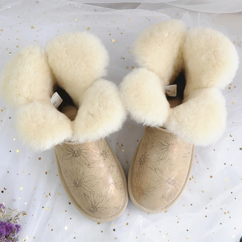 Оптовая/розничная продажа новый бренд овчина женская зимняя Классическая обувь