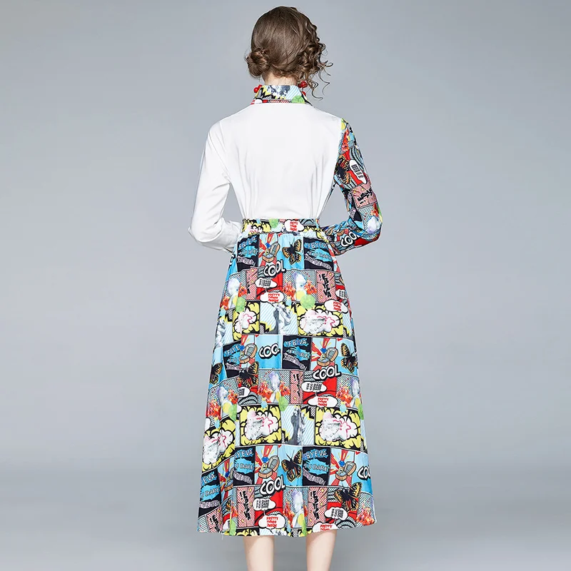 

Light - European women's luxury French aristocratic temperament elegant dress fashion printed suit