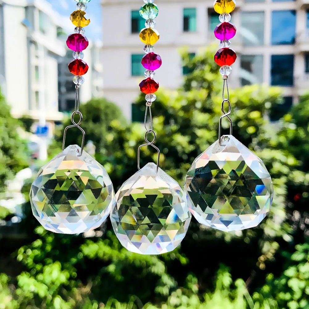 Хрустальные призмы в виде чакры радужная люстра Ловца солнца подвесные