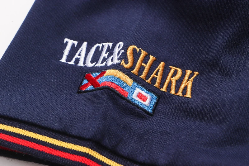 

TACE&SHARK T-shirt men cotton Short sleeve shirt 2020 summer new o-neck quality thin embroidery casual British free shipping