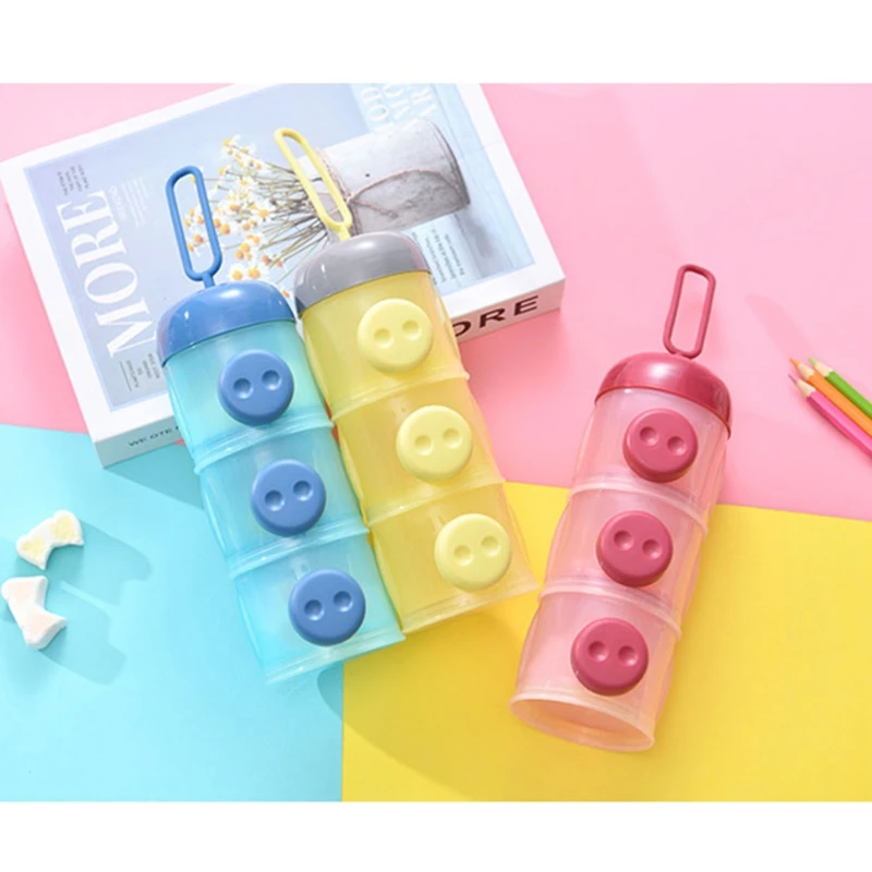 Cute 3 Layers Compartment Milk Powder Storage Box Baby Infant Formula Dispenser | Мать и ребенок